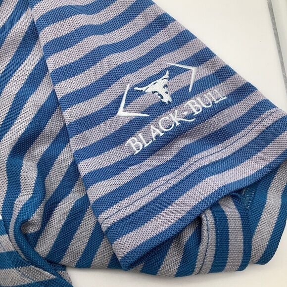 FootJoy FJ Mens Short Sleeve Golf Polo Blue Striped Size Medium - Picture 4 of 6